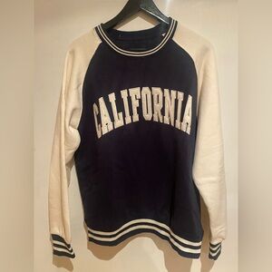 California Graphic Raglan Sweatshirt - Navy and Cream